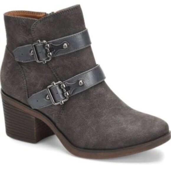 EuroSoft Jadine Gray Embossed Ankle Boots  Size 8.5 - Picture 1 of 13